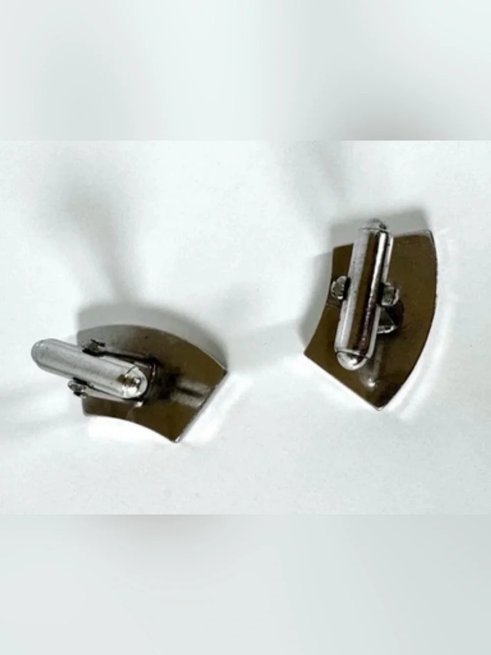 Vintage Signed Anson Silver Tone Cufflinks & Tie Bar Jewelry Set #1541